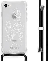 iMoshion Design hoesje met koord voor de iPhone SE (2020) / 8 / 7 - Abstract Gezicht Bloem