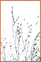 JUNIQE - Poster met kunststof lijst Black Grass -20x30 /Wit & Zwart