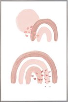 JUNIQE - Poster met kunststof lijst Rainbow Acrylic -40x60 /Roze & Wit