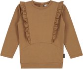 Prénatal Peuter Meisjes T-shirt - Peuter Kleding voor Meisjes - Maat 74 - Bruin met Ruffles