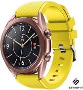 Siliconen Smartwatch bandje - Geschikt voor  Samsung Galaxy Watch 3 41mm siliconen bandje - geel - Strap-it Horlogeband / Polsband / Armband