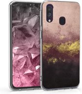 kwmobile telefoonhoesje voor Samsung Galaxy A40 - Hoesje voor smartphone in goud / oudroze / zwart - Metaal Graniet design