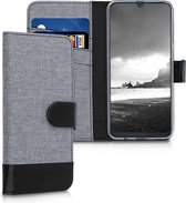 kwmobile telefoonhoesje voor Samsung Galaxy A50 - Hoesje met pasjeshouder in grijs / zwart - Case met portemonnee