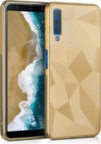 kwmobile telefoonhoesje compatibel met Samsung Galaxy A7 (2018) - Hoesje voor smartphone in goud - Prisma design