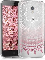 kwmobile telefoonhoesje voor ZTE Blade V7 (5.2") - Hoesje voor smartphone in poederroze / wit / transparant - Indian Sun design