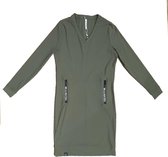 Zoso Patricia dames jurk casual donkergroen