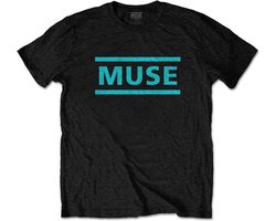 Muse - Light Blue Logo Heren T-shirt - S - Zwart