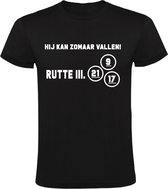 Rutte 3 vallen Heren t-shirt | lotto | wilders | pvv | baudet | groen links | pvda | Zwart