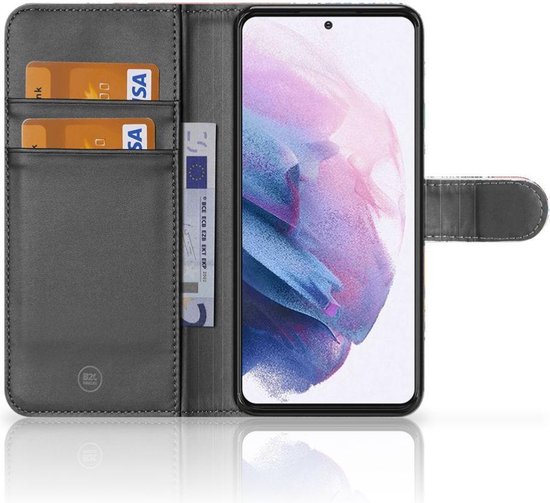 PU Premium Housse pour Samsung Galaxy S21 Plus Portefeuille Plaques D'Immatriculation