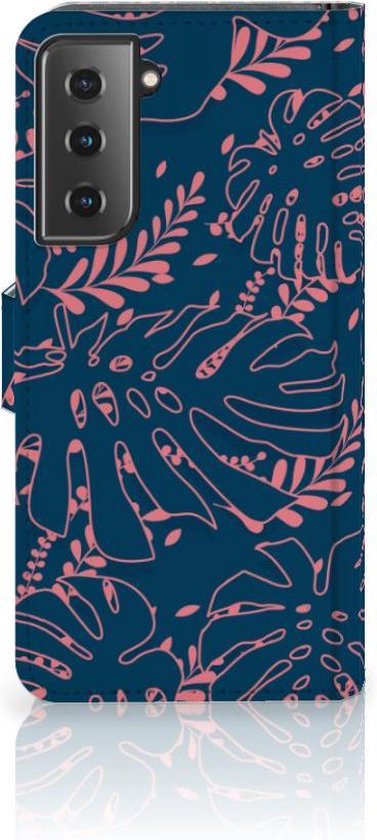 Portefeuille Samsung Galaxy S21 Coque Compatible avec Feuilles De Palmier
