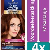 Poly Color Haarverf - 77 Kastanje - 4 stuks - Voordeelverpakking