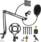 microfoon arm - Microfoonstandaard - instelbare microfoonarm met spin en 3/8 inch tot 5/8 inch adapter voor studio-programma opname - radio-zender - compatibel met Blue Yeti-microf