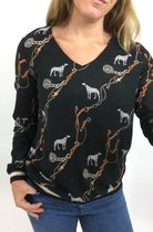 Geisha Top V Dogs   Chains - Black Combi Black