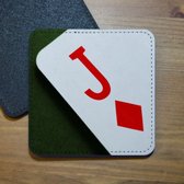 ILOJ onderzetter - speelkaart ruiten boer - vierkant