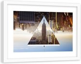 Foto in frame , Wolkenkrabber in Driehoek ,120x80cm , Multikleur , wanddecoratie