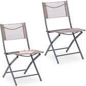 relaxdays Chaises de jardin de jardin pliables - lot de 2 - chaises de balcon - chaises de camping - chaise pliante