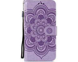 Mobigear Telefoonhoesje geschikt voor Google Pixel 4a 5G Hoesje | Mobigear Mandala Bookcase Portemonnee | Pasjeshouder voor 3 Pasjes | Telefoonhoesje voor Pinpas / OV Kaart / Rijbewijs - Paars