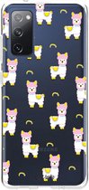 Casetastic Samsung Galaxy S20 FE 4G/5G Hoesje - Softcover Hoesje met Design - Rainbow Llama Print