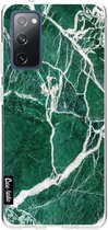 Casetastic Samsung Galaxy S20 FE 4G/5G Hoesje - Softcover Hoesje met Design - Dark Green Marble Print