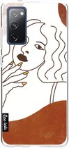 Casetastic Samsung Galaxy S20 FE 4G/5G Hoesje - Softcover Hoesje met Design - Line Art Woman Print