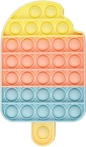 Pop it van By Qubix - Pop it fidget toy - Ijsje - Geel, Roze, Blauw - fidget toy van hoge kwaliteit!