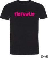 T-shirt | Karaktereigenschappen | Eigenwijs05 - fluor pink, L, Dames