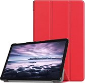 Custer Texture Horizontal Flip PU lederen tas voor Galaxy Tab A 10.5 / T595 & T590, met drievoudige houder en slaap / waakfunctie (rood)