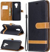 Voor Huawei Mate 30 Lite Kleuraanpassing Denim Texture Horizontaal Flip Leather Case met houder & kaartsleuven & Wallet & Lanyard (zwart)
