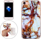 Voor iPhone 8 & 7 blauwbruin marmeren patroon Soft TPU beschermhoes