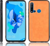 Voor Huawei P20 Lite 2019 / Nova 5i schokbestendig naaien koe patroon huid PC + PU + TPU Case (oranje)