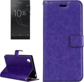 Voor Sony Xperia L1 Crazy Horse Texture Horizontaal Flip Leren Case met Houder & Kaartsleuven & Portemonnee & Fotolijst (Paars)