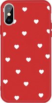 Voor iphone xs max meerdere love-hearts patroon kleurrijke frosted tpu telefoon beschermhoes (rood)