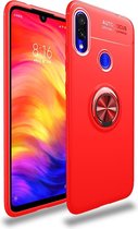 lenuo schokbestendige TPU-hoes voor Xiaomi Redmi Note 7, met onzichtbare houder (rood)