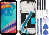 Lcd-scherm en digitizer volledige montage met frame voor Oneplus 5T A5010 (zwart)