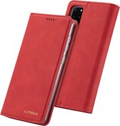 Voor Galaxy A71 / M70S LC.IMEEKE LC-002-serie Skin Hand Feeling PU + TPU Horizontale flip lederen tas met houder en kaartsleuf en portemonnee (rood)