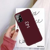 Voor Galaxy S20 + Love Heart You Pattern Frosted TPU-beschermhoes (wijnrood)