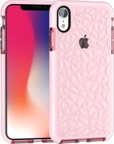 Diamond Texture TPU Case voor iPhone XR (roze)