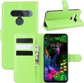 Voor LG G8S ThinQ Litchi Texture Horizontaal Flip Leren Case met Portemonnee & Houder & Kaartsleuven (Groen)