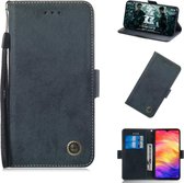 Multifunctionele horizontale flip retro lederen tas met kaartsleuf en houder voor Xiaomi Redmi Note 7 (zwart)