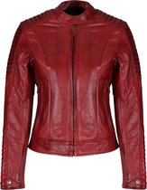 Motogirl Valerie leder dames motorjack - leren motorjas voor vrouwen - Rood - Maat 4XL