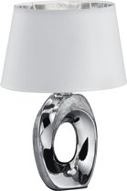 LED Tafellamp - Tafelverlichting - Nitron Tibos - E14 Fitting - Rond - Mat Zilver - Keramiek