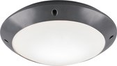 LED Plafondlamp - Nitron Camiro - Opbouw Rond - Waterdicht IP54 - E27 Fitting - Mat Zwart - Kunststof