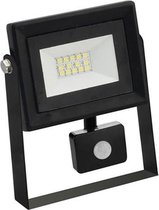 LED Bouwlamp 10 Watt met sensor - LED Schijnwerper - Pardus - Helder/Koud Wit 6400K - Waterdicht IP65