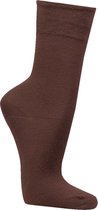 Katoenen sokken – 3 paar –bruin – zonder elastiek – zonder teennaad – maat 35/38