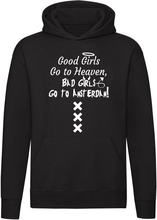 Good Girls Go to Heaven Bad Girls Go to Amsterdam Hoodie | Hoofdstad | Mokum | 020 |  sweater | trui | unisex | capuchon