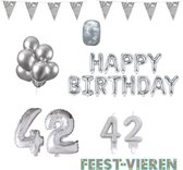 42 jaar Verjaardag Versiering Pakket Zilver