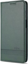 AZNS Samsung Galaxy A12 Hoesje Book Case Kunst Leer Groen