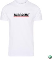 Subprime - Heren Tee SS Shirt Stripe White - Wit - Maat XL