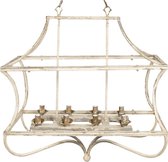 Clayre & Eef Hanglamp 86*40*90 cm E14/max 8*25W Creme Ijzer Rechthoek Hanglamp Eettafel Hanglampen Eetkamer