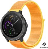 Nylon Smartwatch bandje - Geschikt voor  Garmin Vivomove HR nylon bandje - lichtgeel - Strap-it Horlogeband / Polsband / Armband